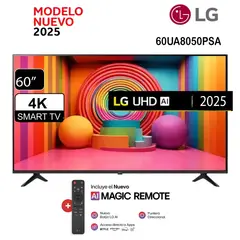 LG - Televisor 60" Smart UHD 4K Thinq Ai 60UA8050PSA - Nuevo 2025