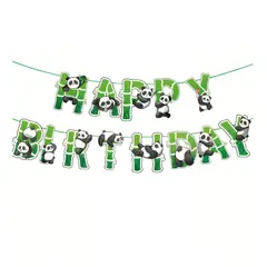 BAMBOO - Letrero Fiesta de cumpleaños diseño Panda