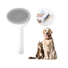 OEM - Cepillo Peine para Mascotas con Botón Quita Pelos