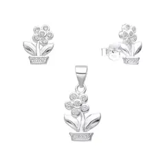 SANTORAL - Juego Flor Brillos - Plata