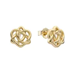 ESPIRAL ROJO - Aretes Triqueta Celta Dorado - Plata