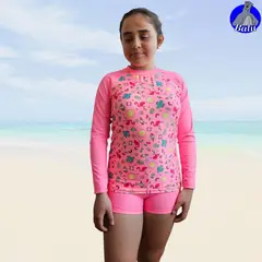 GENERICO - Conjunto de baño - polo manga larga y short de baño