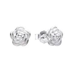 SANTORAL - Aretes Flor Rosa - Plata