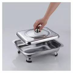 GENERICO - Bandeja con Tapa acero Inoxidable Con Patas