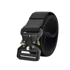 GENERICO - CINTURON TACTICO DE NYLON AJUSTE RAPIDO NEGRO