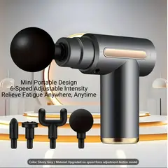 GENERICO - Masajeador Muscular Recargable de 4 cabezales