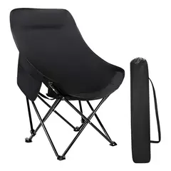 EVERSO - Silla Plegable De Camping Playa Picnic Con Bolso Portátil Negro