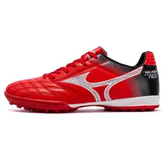 DANWEILE - Zapatillas de entrenamiento para jóvenes zapatillas de fútbol para césped artificial rojas