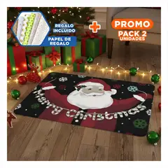 GENERICO - Pack2 Felpudo para Piso en Negro 40x60cm Y+Papel de Regalo