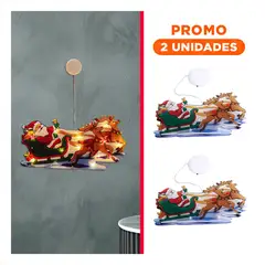 RYBIU IMPORT - Pack2 Adorno luminoso en Trineo para Ventana en Amarillo