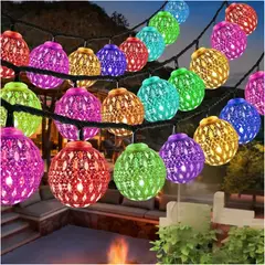 ARTEZA - Guirnalda de Esferas Metálicas LED Multicolor con Cable Transparente 5 m
