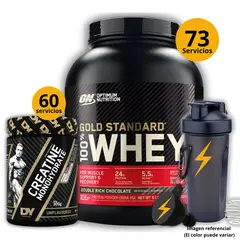 Universe Nutrition - Proteína Gold standard whey de 5lb Chocolate + Creatina DY de 300gr + regalos