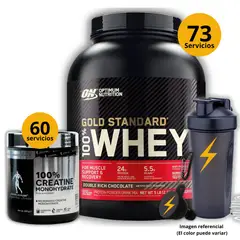 UNIVERSE NUTRITION - Proteína Gold standard whey de 5lb Chocolate + Creatina Kevin Levrone de 300gr + regalos