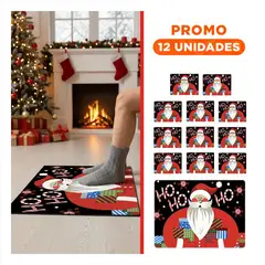 GENERICO - Pack12 Tapiz de Papa Noel y Regalos en Negro 40x60cm