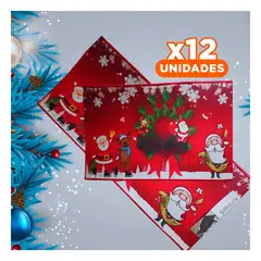 GENERICO - Pack12 Tapiz de Guirnalda para Navidad Roj Y+Regalo Stickers