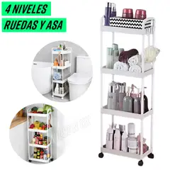 GENERICO - Estante Organizador con Ruedas Almacenamiento Cocina Baño 4 Niveles