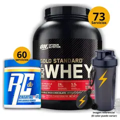 UNIVERSE NUTRITION - Proteína Gold standard whey de 5lb Chocolate + Creatina Ronnie Coleman de 300gr + regalos