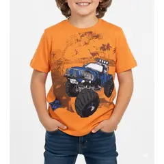 GENERICO - Polo Algodón Pima Jeep 4x4 carro monster Naranja