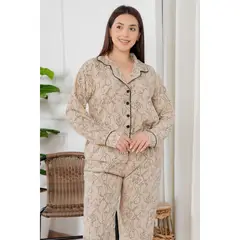 SOÑALIERE - Pijama Mujer Seda Francesa Estampada Manga Larga con Pantalón