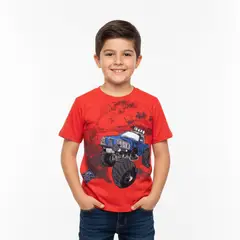 GENERICO - Polo Algodón Pima Jeep 4x4 carro monster Rojo