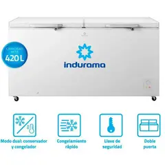 INDURAMA - Congeladora Defrost 420L CI-420BL Blanco