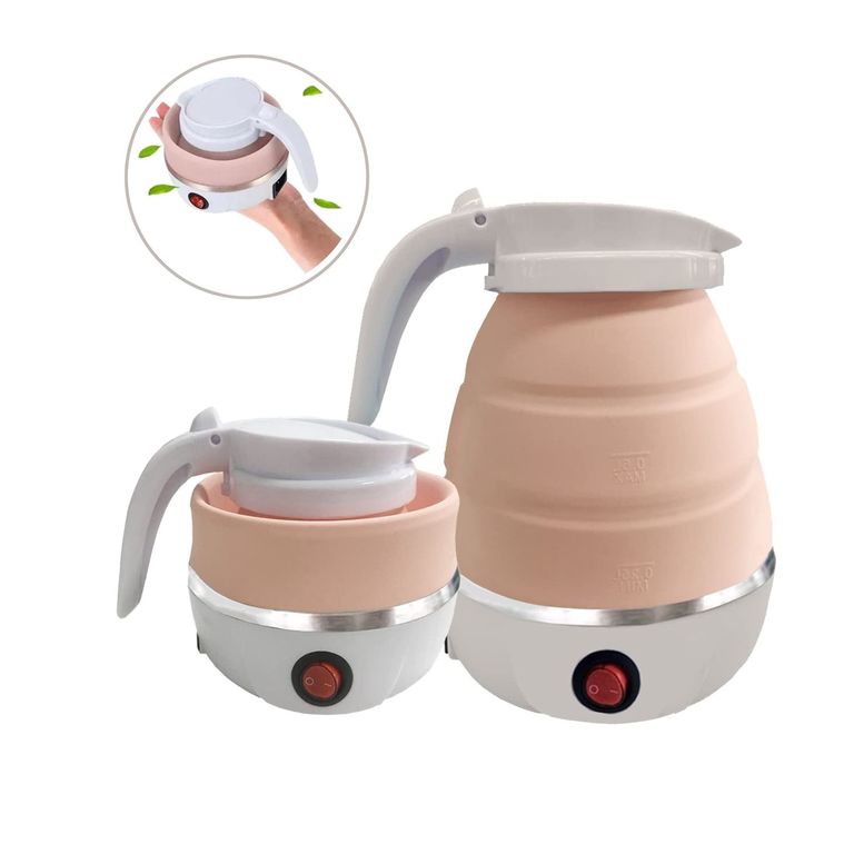 Hervidor Plegable Eléctrico De Silicona - ROSADO 600ml