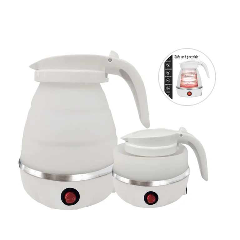 Hervidor Plegable Eléctrico De Silicona - Blanco 600ml
