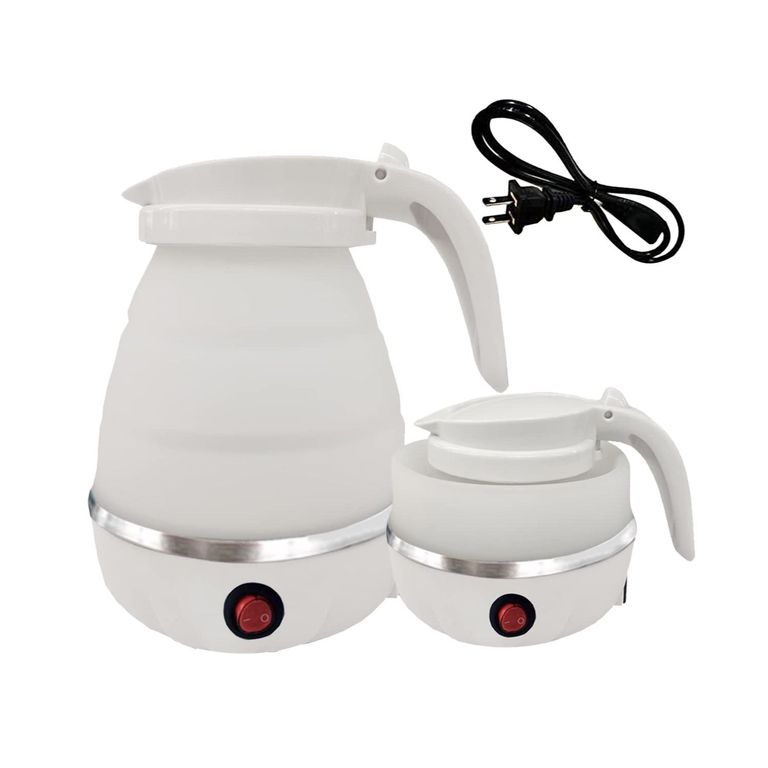 Hervidor Eléctrico Plegable De Silicona - Blanco 600ml