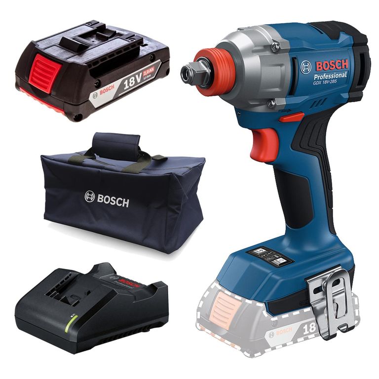 Atornillador de Impacto 1/2" - 1/4" 18V + Baterias 2.0 Ah + Cargador + Bolso 0615.A50.0CL-000