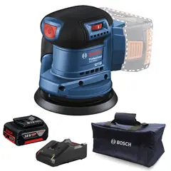 BOSCH - Lijadora 5" 18V Brushless + Batería 4.0 Ah + Cargador + Bolso 0615.A50.0CM-000