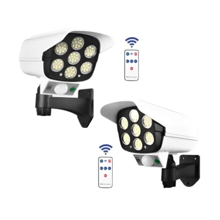 Focos Solares Tipo Cámara Con Sensor De Movimiento - Pack x2 Unidades