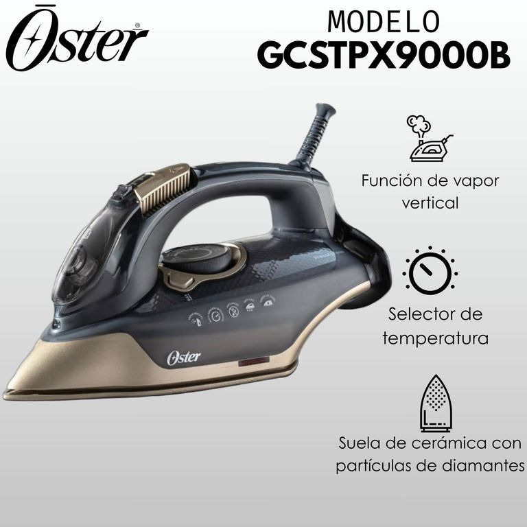 Oster Plancha de Vapor Pressxpress1700 W de Potencia Negra y Dorada