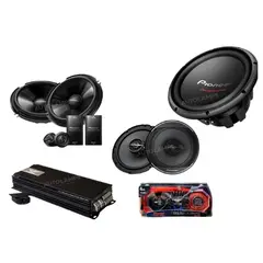 PIONEER - COMBO COMPLETO COMPONENTES+COAXIALES+AMP+SUB