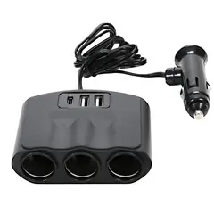 GENERICO - Cargador Auto Usb Smart Ic 3 Socket Encendedor Adaptador