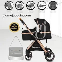 BABY - Coche Moisés Travel System «BUMI» de Lujo Black