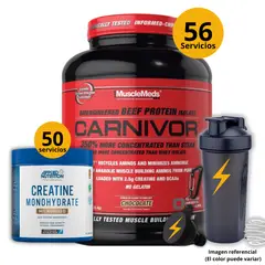 UNIVERSE NUTRITION - Proteína Carnivor isolate de 4lb Chocolate + Creatina Applied Nutrition de 250gr + regalos