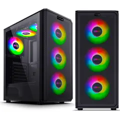 ENKORE - Case Gamer Fantech Argb 4 Fan Usb 3.0 Doble Ring Negro