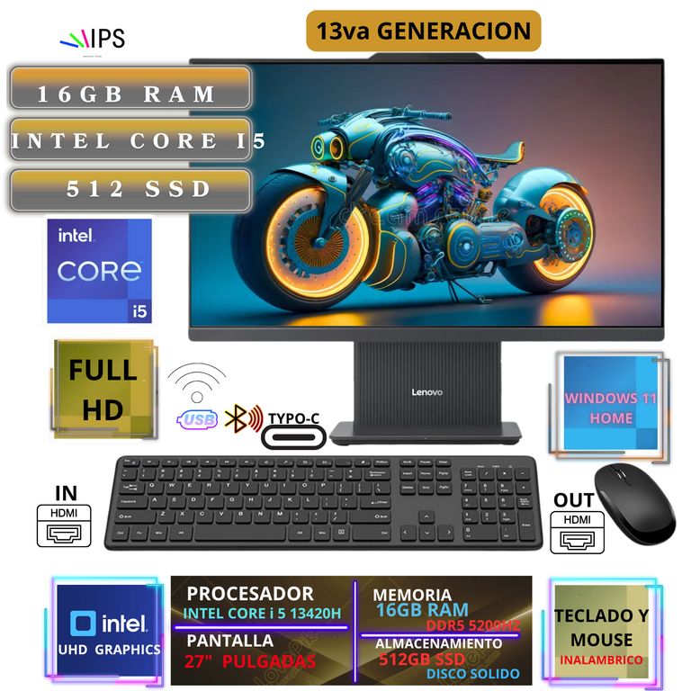 ALL IN ONE IdeaCentre 27IRH9 27 FHD Core i5-13420H 16GB 512GB windows 11