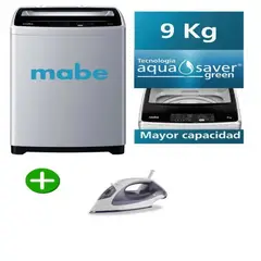 MABE - LAVADORA 9KG AUTOMÁTICA LMAP9020WGBB0 + PLANCHA OSTER