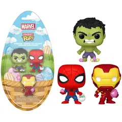 FUNKO - SpiderMan Iron Man y Hulk pack x3 - Pocket Pop Marvel