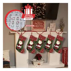 ANIMALIA - Bota Navideña de Hogar en Verde Y+Regalo Stickers