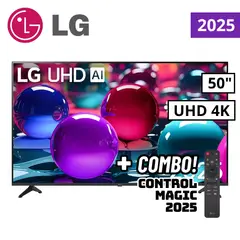 LG - TELEVISOR 50 SMART TV THINQ AI WEBOS HUB 4K UHD LED 2025 - 50UA7300PSB + CONTROL MAGIC 2025