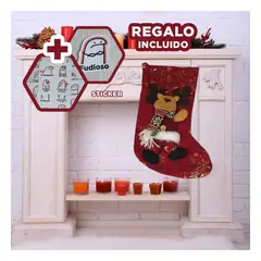 ANIMALIA - Bota Navideña para Hogar de Rojo Y+Regalo Stickers