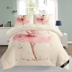 GENERICO - EDREDON NIÑOS HAIRIFON - ESTAMPADO BAILARINA CREMA