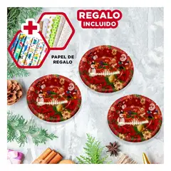 ANIMALIA - Bandejas con Dibujos de Navidad en Rojo Y+Papel de Regalo