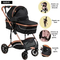 EBABY - Coche Moises Plegable Sundance negro