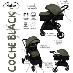 STOKKER BABY - Coche Moises Black Mango Regulable para Bebe