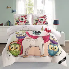 GENERICO - EDREDON NIÑOS HAIRIFON - ESTAMPADO UNICORNIO BLANCO