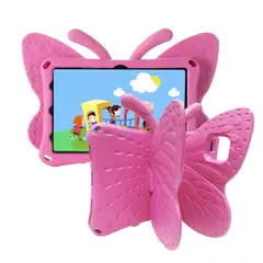GENERICO - Funda para iPad 8va Gen 102 de Goma Mariposa Fucsia