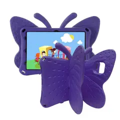 GENERICO - Funda para iPad 8va Gen 102 de Goma Mariposa Morada